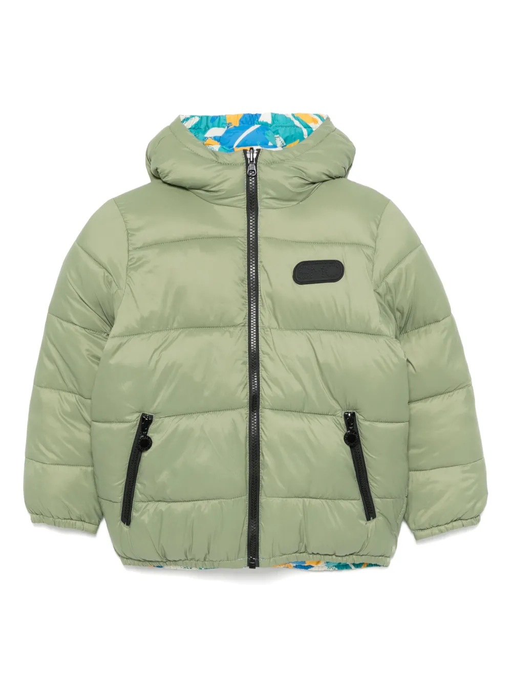 

Пуховик с капюшоном Stella McCartney Kids, зеленый