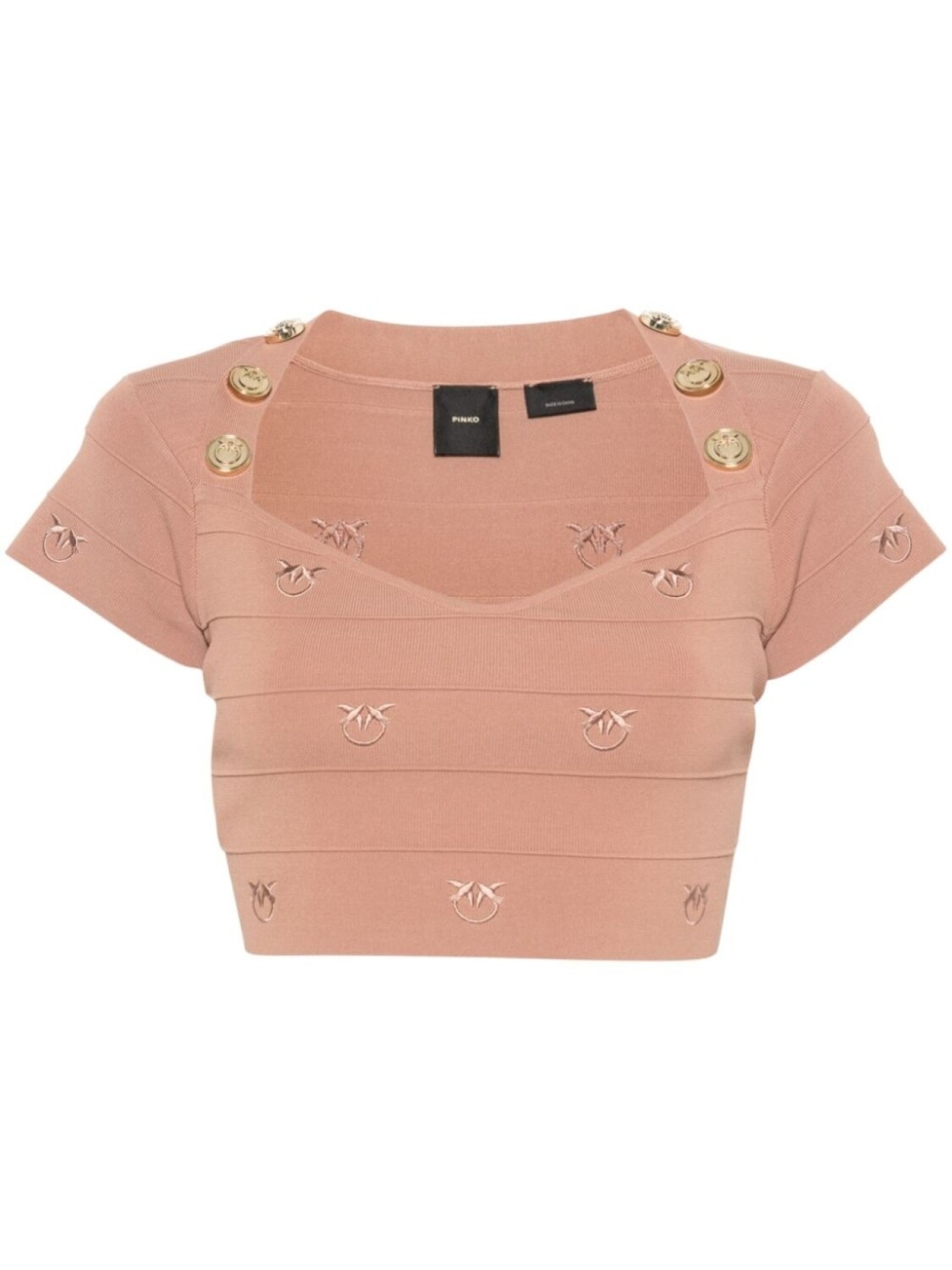 

PINKO топ с вышивкой Love Birds, нейтральный цвет