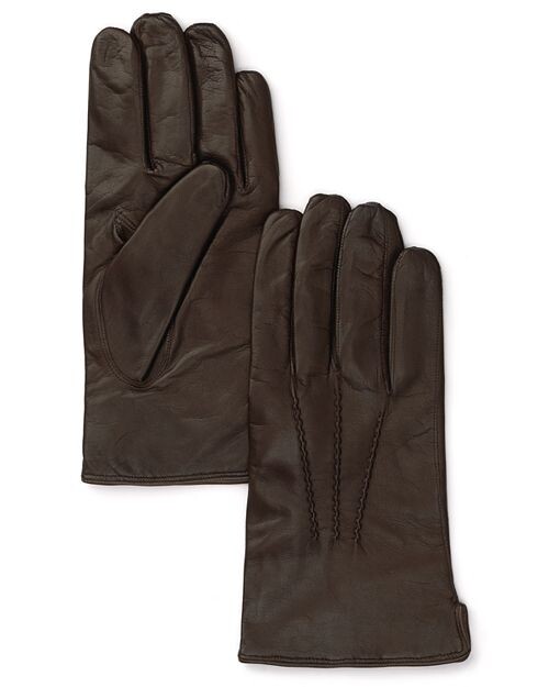 

Кожаные перчатки на кашемировой подкладке The Men's Store at Bloomingdale's, цвет Brown