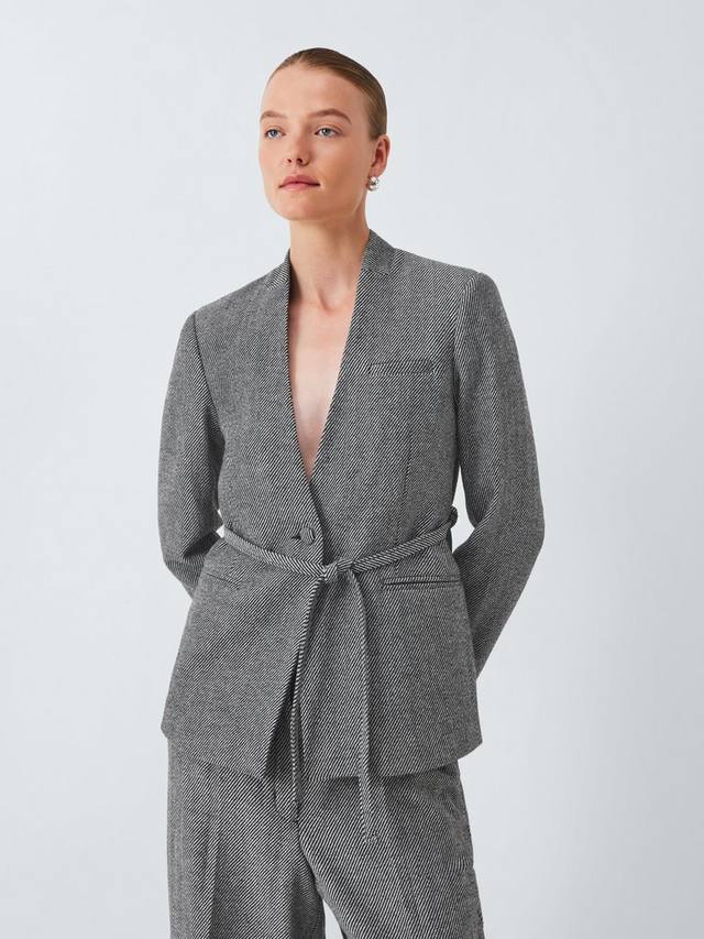 

Полосатый твиловый блейзер из шерсти с примесью John Lewis, Grey