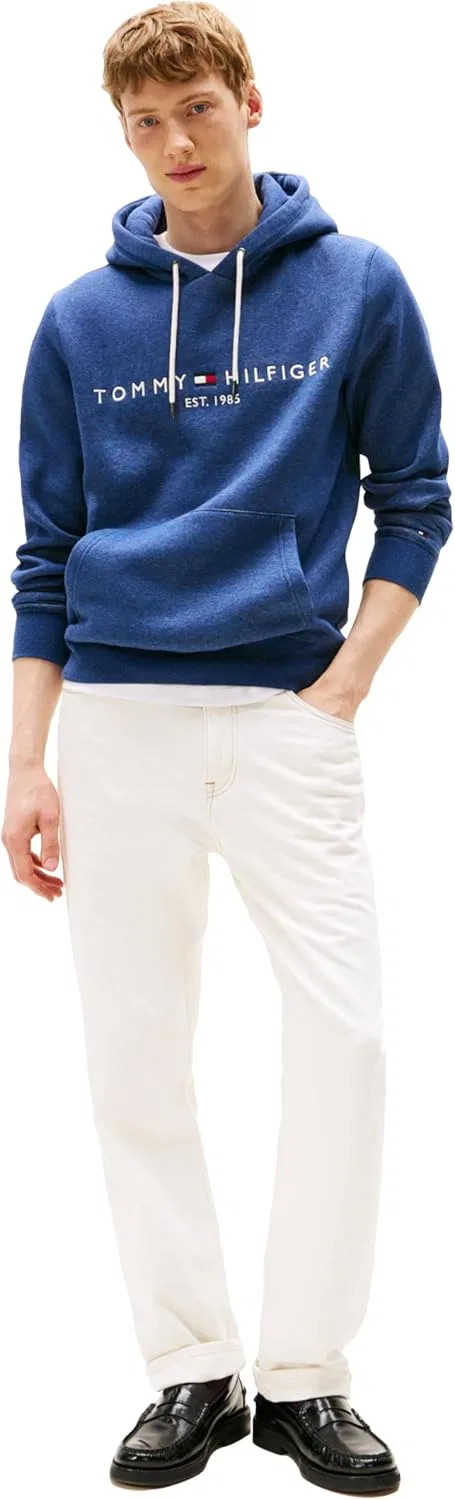 Флисовая худи с капюшоном Tommy Hilfiger, цвет Aegean Sea Heather — фото 3