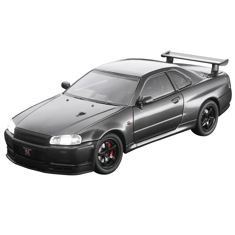 

Chi Yu Car Play 1 24 Skyline GTR R34 сборная модель автомобиля из сплава CHIYUCHEWAN, Nissan Skyline GT-R Carbon Edition