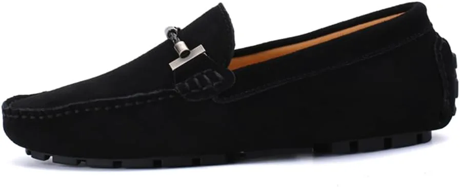 

Мужские лоферы ручной работы из замши без шнурков, удобные повседневные мокасины для вождения, дышащие туфли-лоферы Abborora, черный