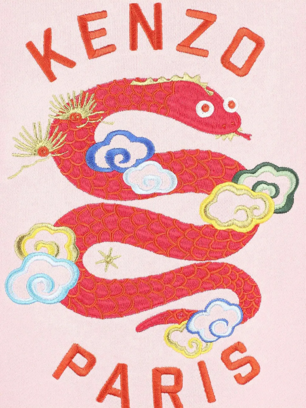 Платье с вышитым логотипом Kenzo Kids, розовый — фото 4