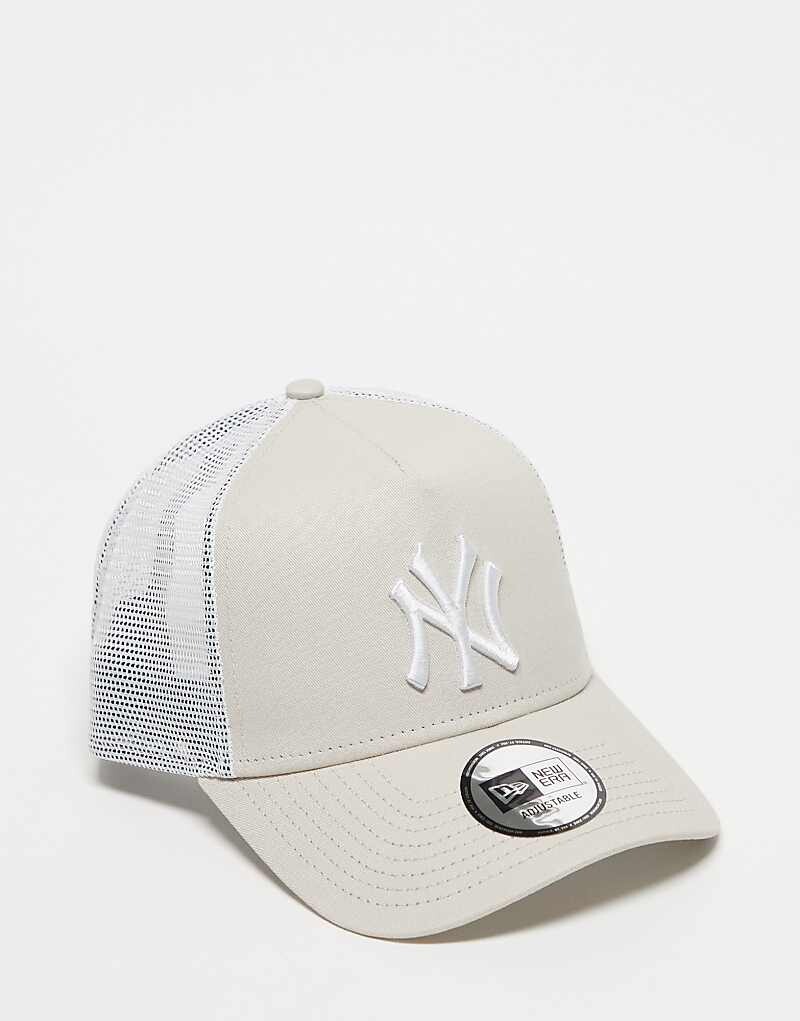 

New Era – 9forty NY Yankees – бежевая кепка дальнобойщика с контрастной сеткой