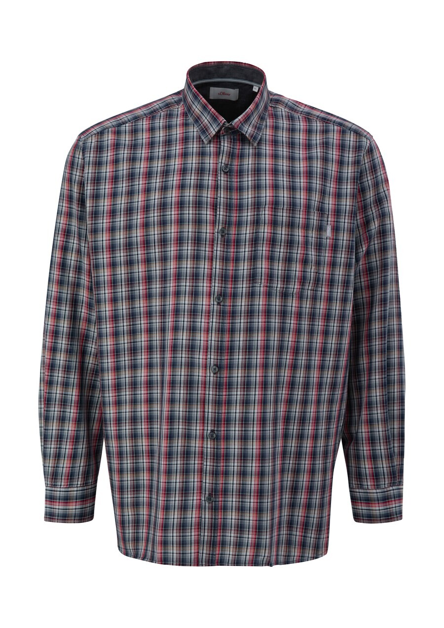 

Клетчатая рубашка s.Oliver Regular fit Button Up Shirt, ночной синий