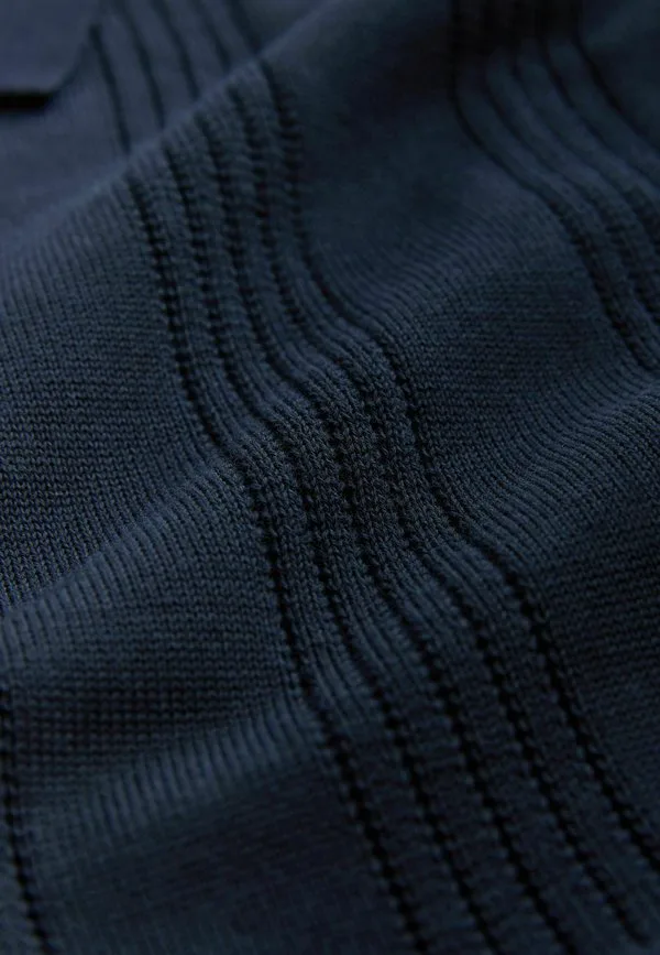 Рубашка-Поло в полоску стандартного кроя Next, Navy Blue — фото 3