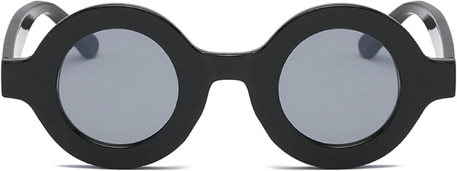 

Винтажные круглые солнцезащитные очки для женщин и мужчин, модные ретро-очки в форме круга, стильные женские очки с черным леопардовым принтом, размер N45 mincl, Black