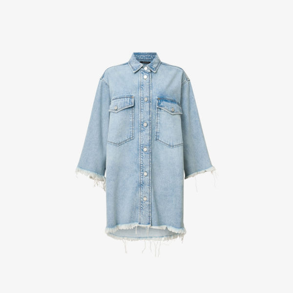 

Платье джинсовое Allsaints Faye с длинными рукавами, синий