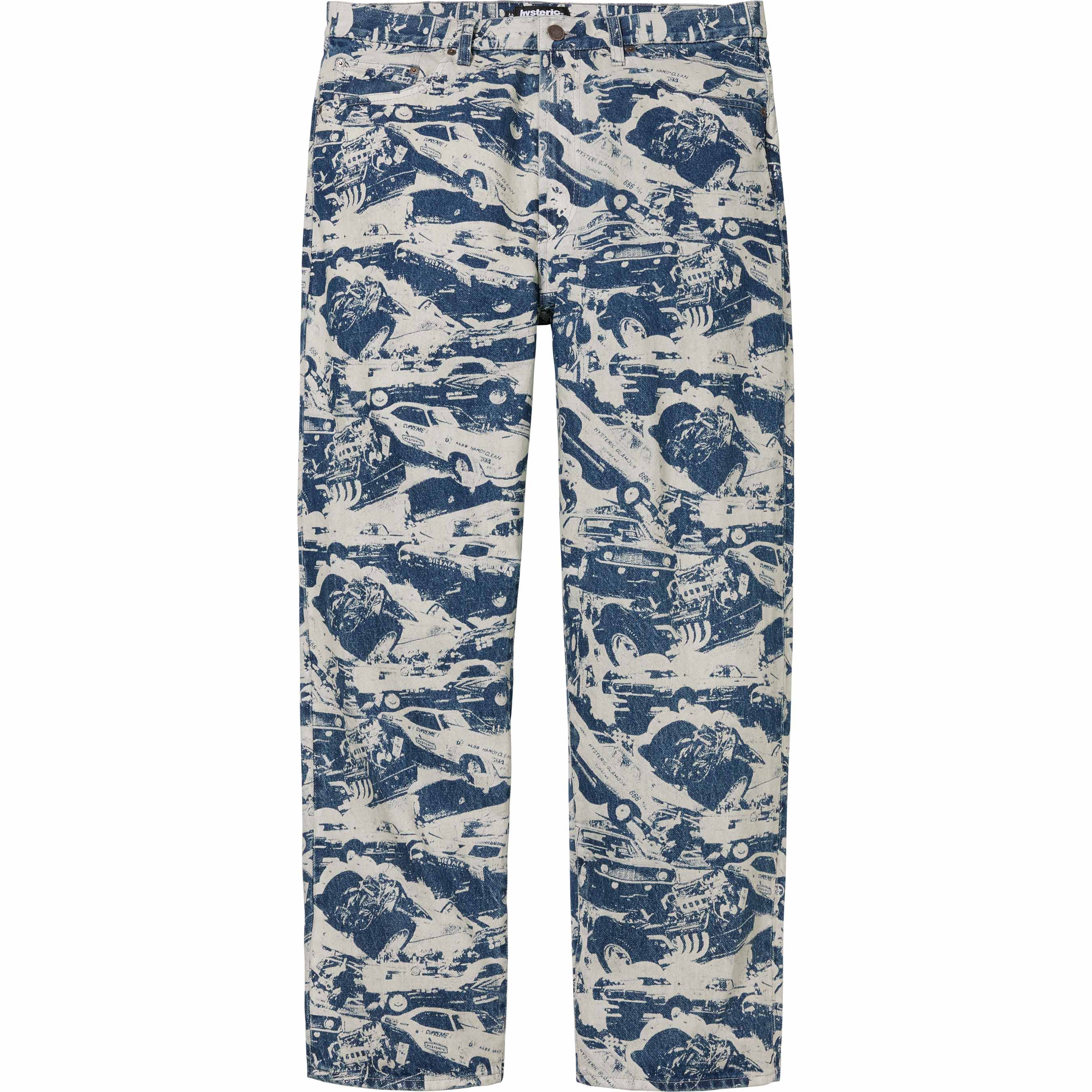 Hysteric Glamour Cars мешковатые джинсы teal Supreme, синий/индиго — фото 3
