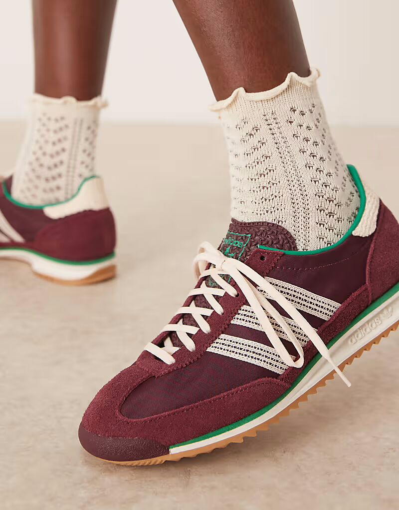 Кроссовки Adidas Originals SL 72 OG с отделкой крючком в бордовом цвете - эксклюзивно на ASOS — фото 3