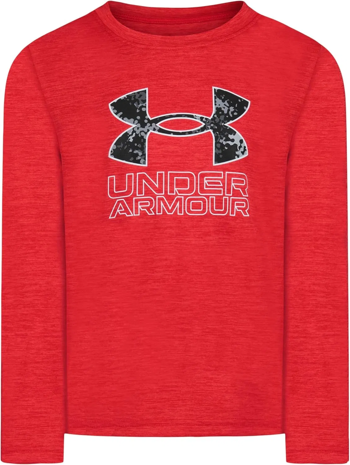 Детская футболка с длинным рукавом и графическим логотипом Under Armour, легкая и дышащая, свободного кроя, Red Core Logo
