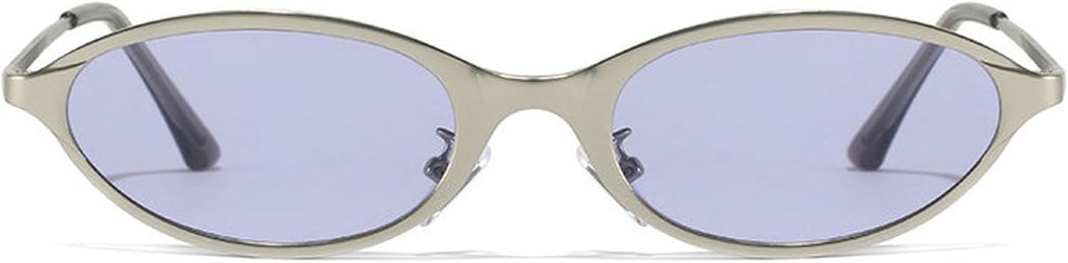 

Солнцезащитные очки COTIA 2026 в стиле ретро, ​​овальные, для женщин и мужчин, с маленькой металлической оправой, в стиле панк, модные солнцезащитные очки, милое украшение, Purple