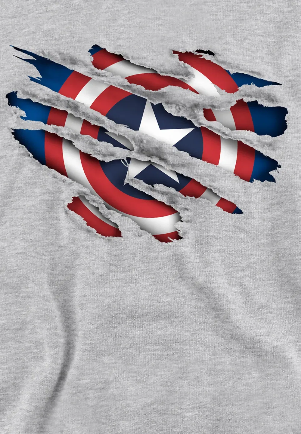 Детская худи Marvel Captain America Torn, серый — фото 2