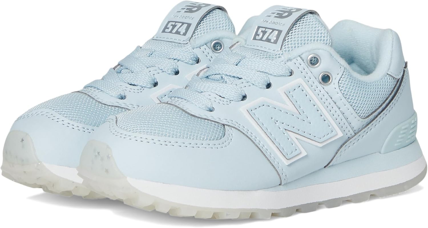 

Кроссовки New Balance Kids' 574 V1 на шнуровке, Frosted Glass/Silver Metalic