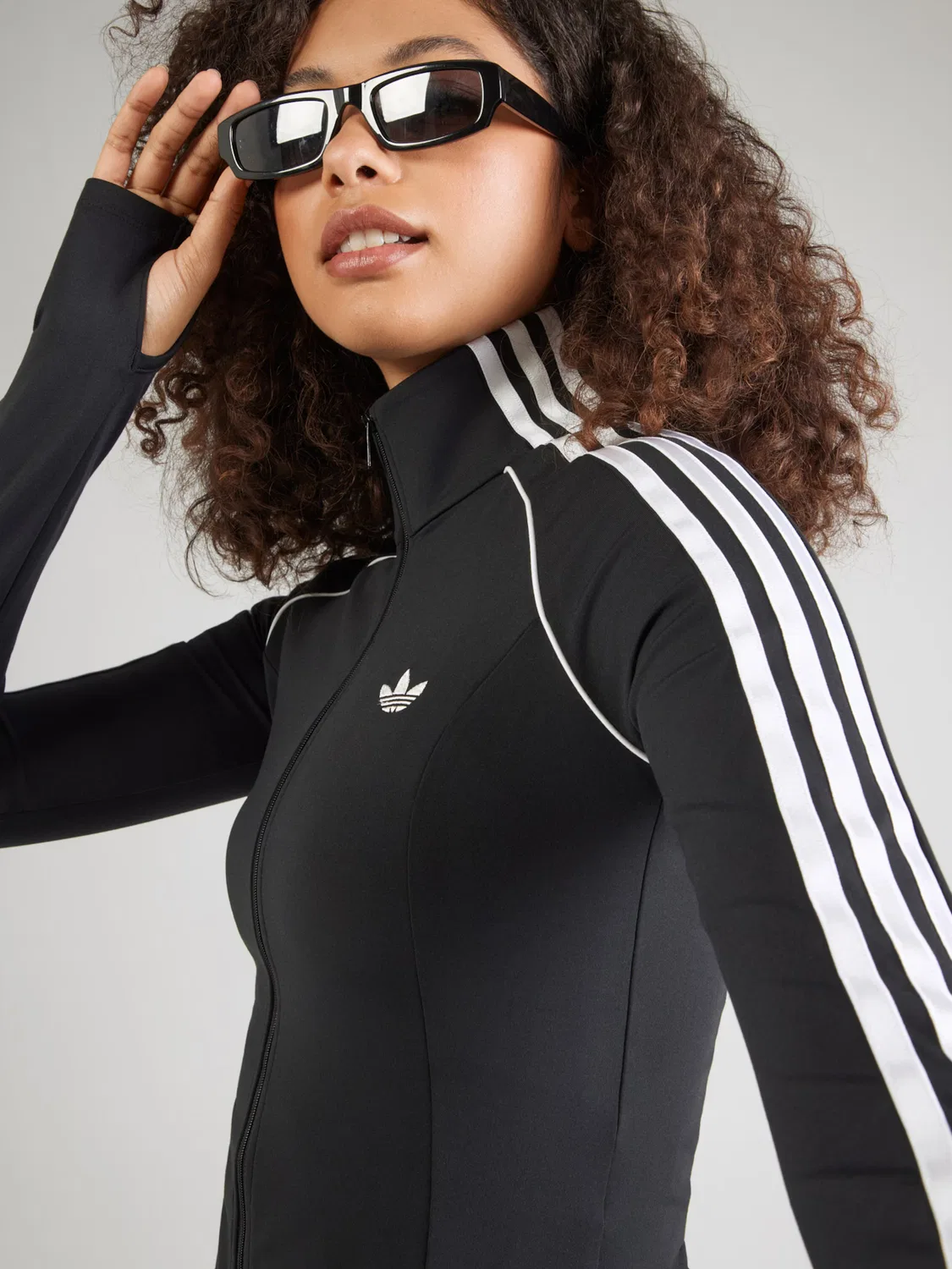 Худи на молнии Adidas Originals, черного цвета — фото 2