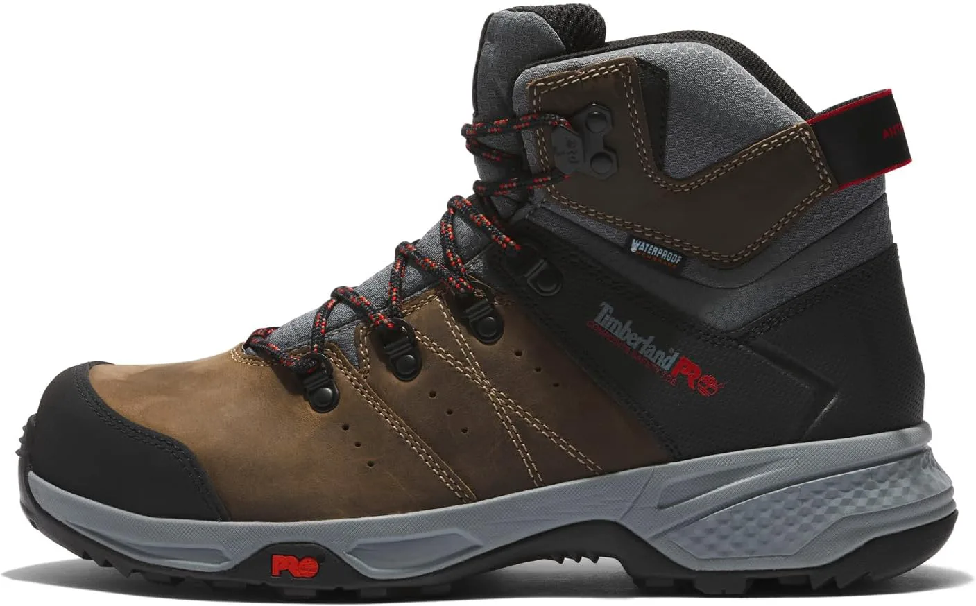 Мужские рабочие ботинки Timberland PRO Switchback с композитным носком, водонепроницаемые, высота 6 дюймов, коричневый/красный — фото 2