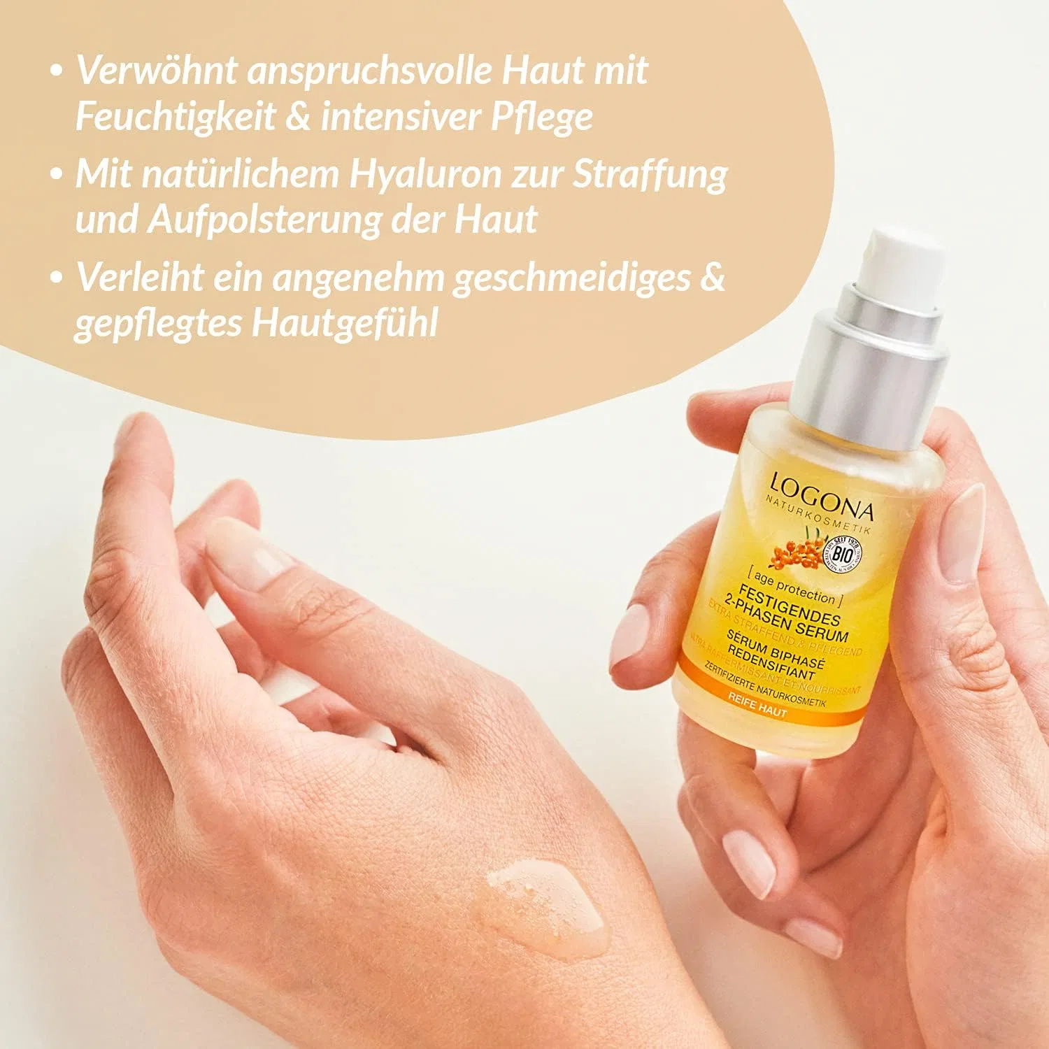 Сыворотка Logona — Антивозрастная двухфазная для лица от Naturkosmetik — фото 3