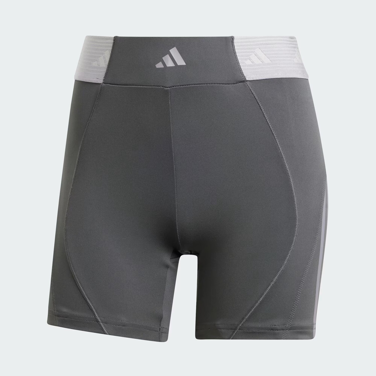 

Короткие леггинсы Hyperglam длиной пять дюймов Adidas, цвет Grey Six/Glory Grey