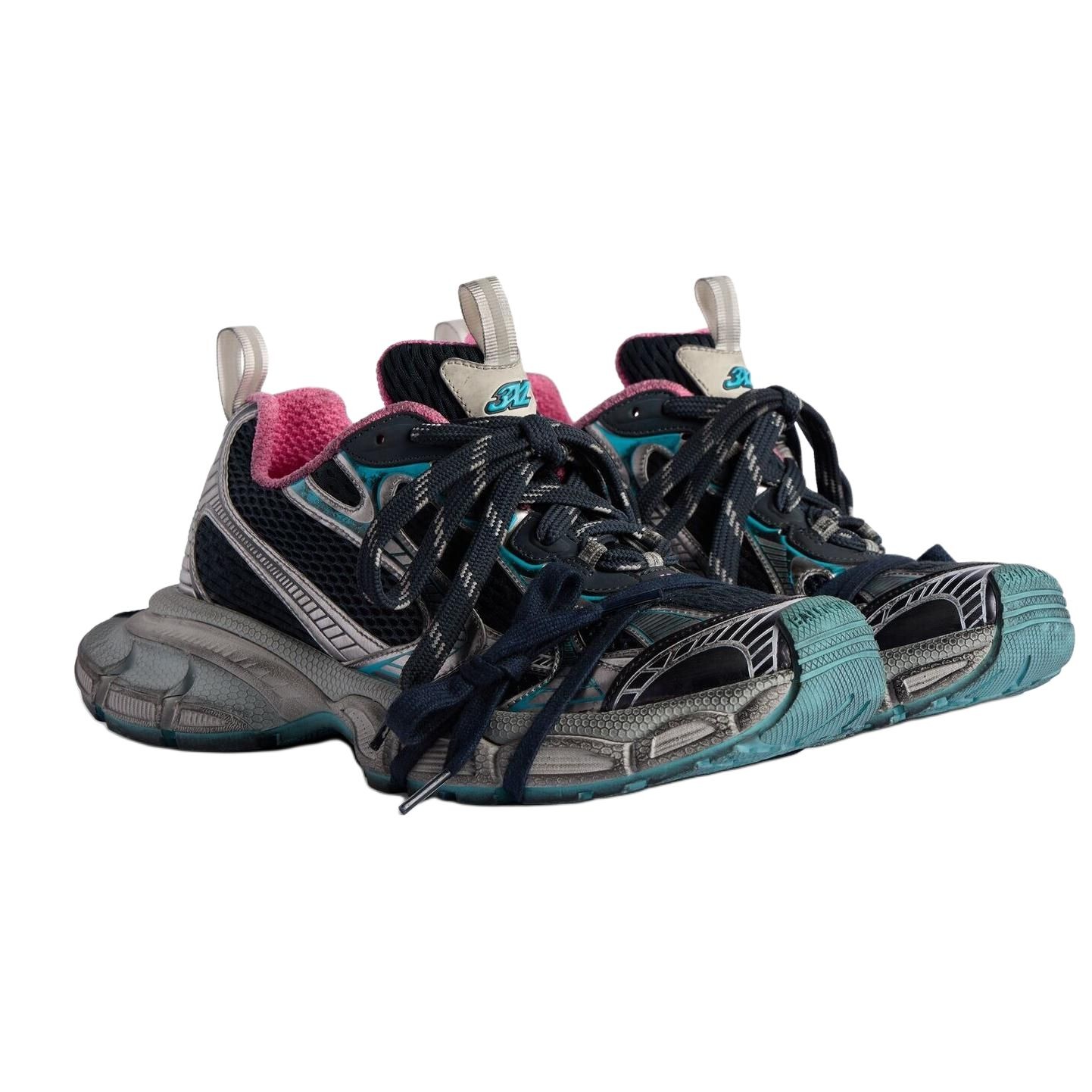 Кроссовки женские Balenciaga 3XL Chunky Sneakers, синий / серый — фото 3