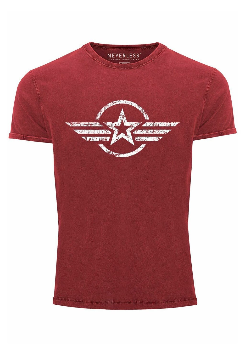 

Футболка с принтом VINTAGE AIRFORCE STERN ARMY MILITARY AUFDRUCK PRINT Neverless, красный