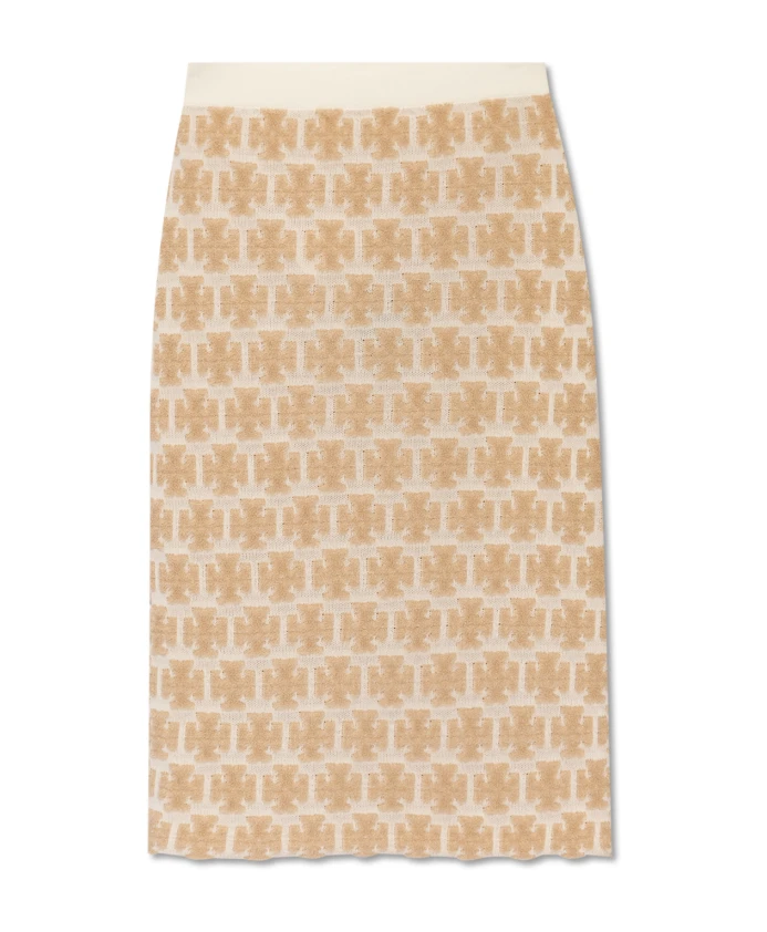 

Юбка с монограммой Tory Burch, бежевый