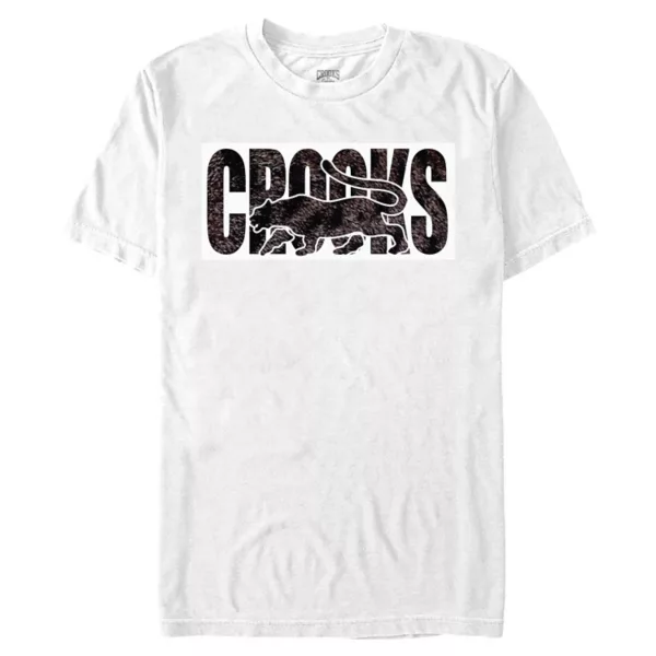

Мужская футболка Crooks and Castle с графикой пантеры в атакующей позе Licensed Character, цвет white black