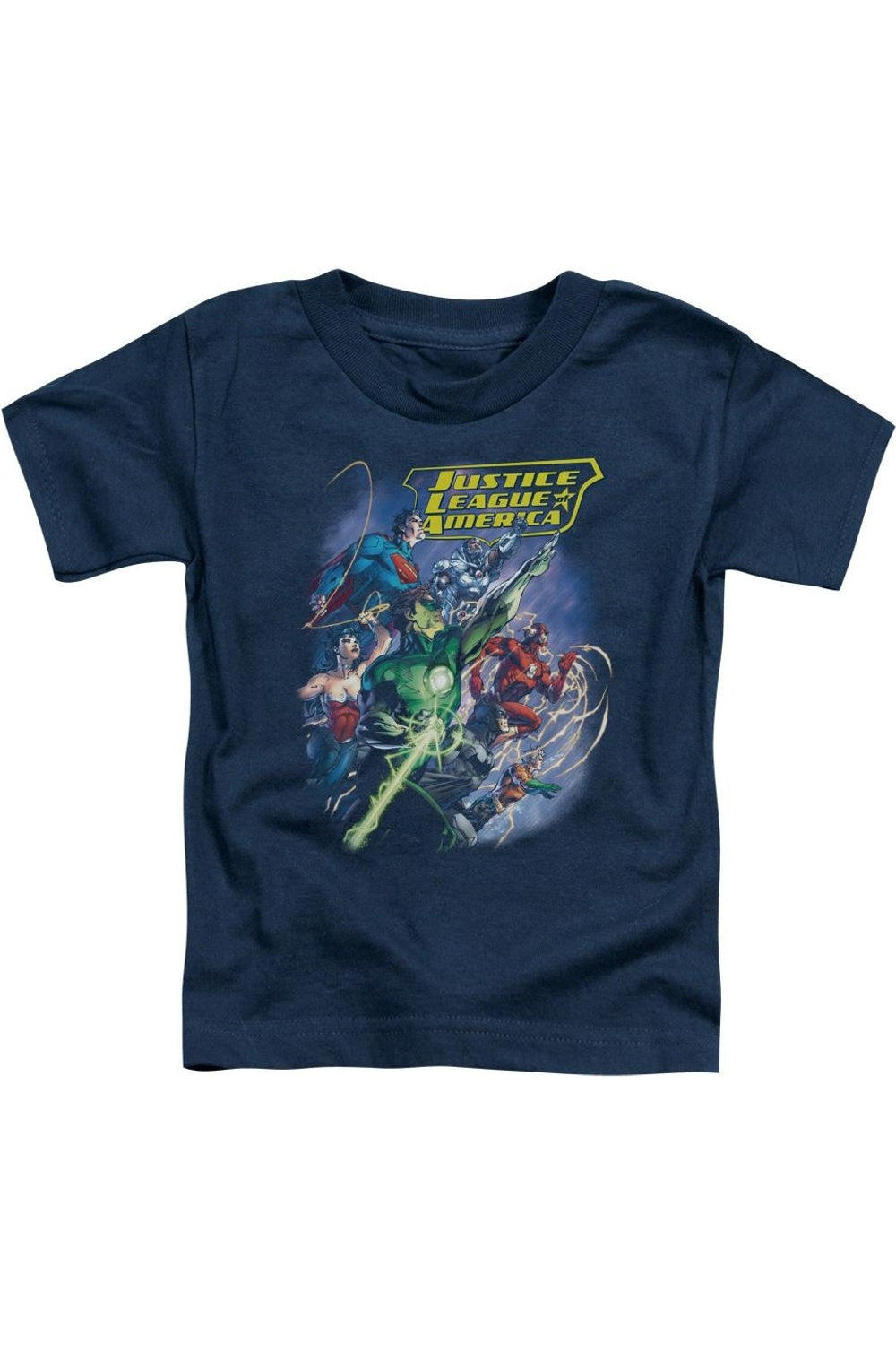 

Футболка с коротким рукавом для малышей Justice League of America Onward Gildan, темно-синий