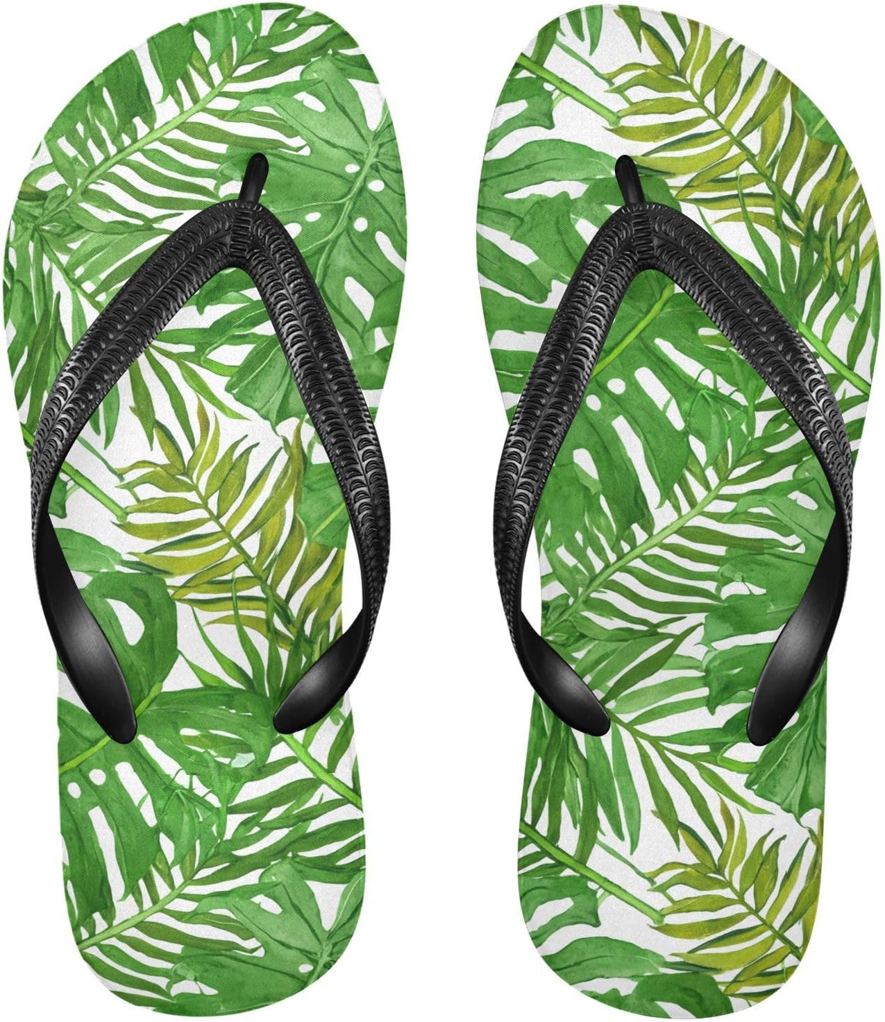 

Вьетнамки с белыми листьями монстеры, пляжные шлепанцы, резиновые нескользящие летние тапочки для мужчин и женщин, для прогулок Sinestour