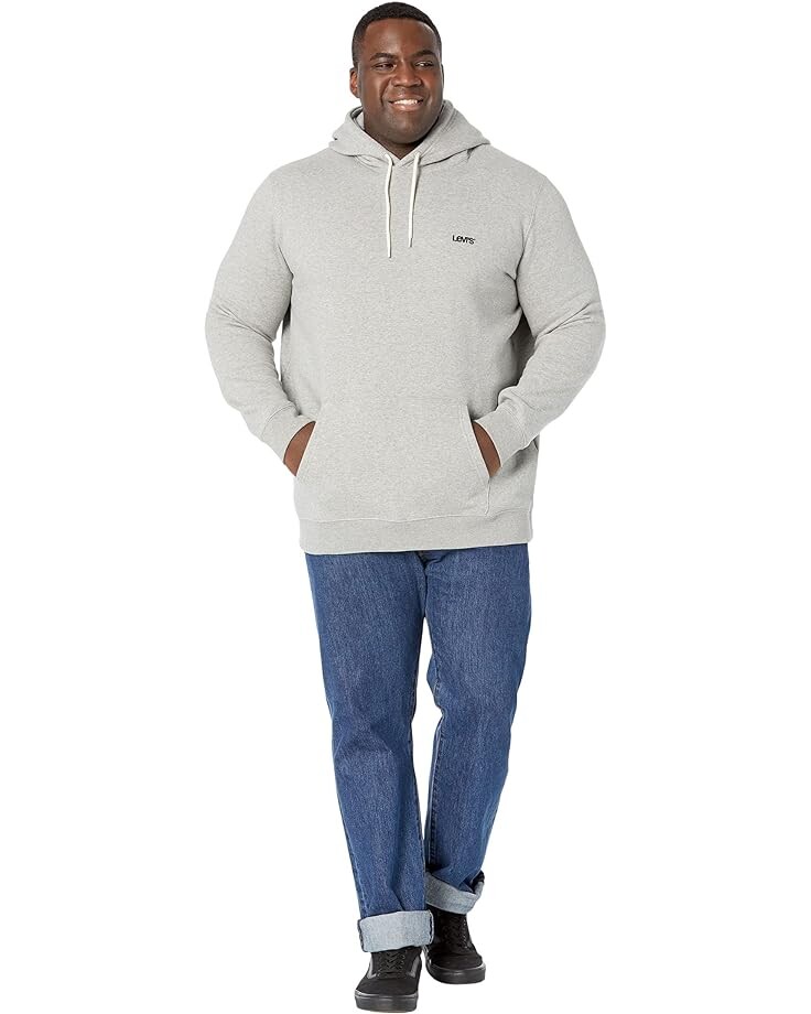Худи Levi's Mens Big & Tall Logo, цвет Mid Tone Grey Heather — фото 4