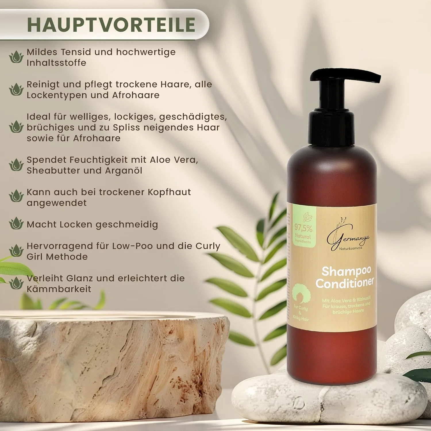 Шампунь-кондиционер 2-в-1 для мужчин и женщин, веганский Germanya Naturkosmetik — фото 4