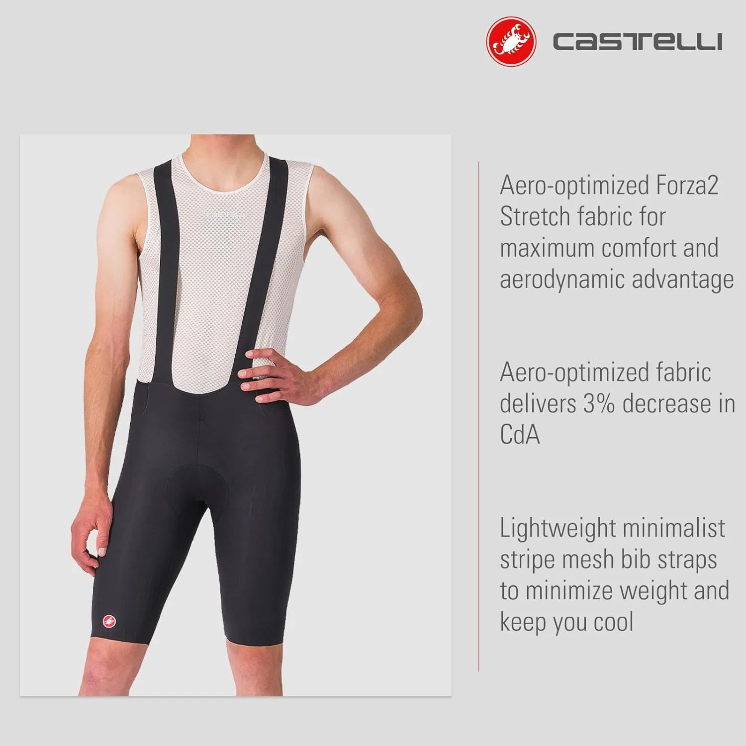 Мужские велошорты CASTELLI Free Aero Race S, аэродинамическая одежда для шоссейного велоспорта, профессиональная подушка для седла, предназначенная для езды на велосипеде и гонок высшего уровня, черный — фото 2
