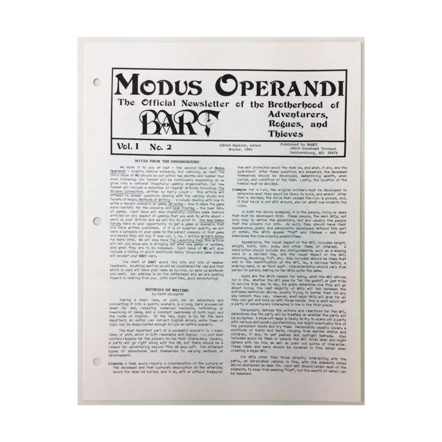 

Журнал #2, "Methods of Writing Launching Pad", Modus Operandi