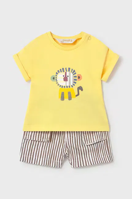 Комплект для малыша из мягкого трикотажа Mayoral Newborn, желтый — фото 2