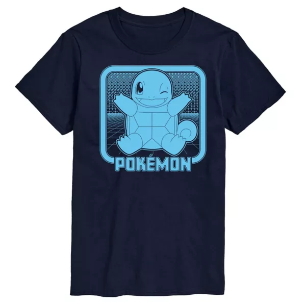

Мужская футболка с ретро-принтом Squirtle Licensed Character, синий