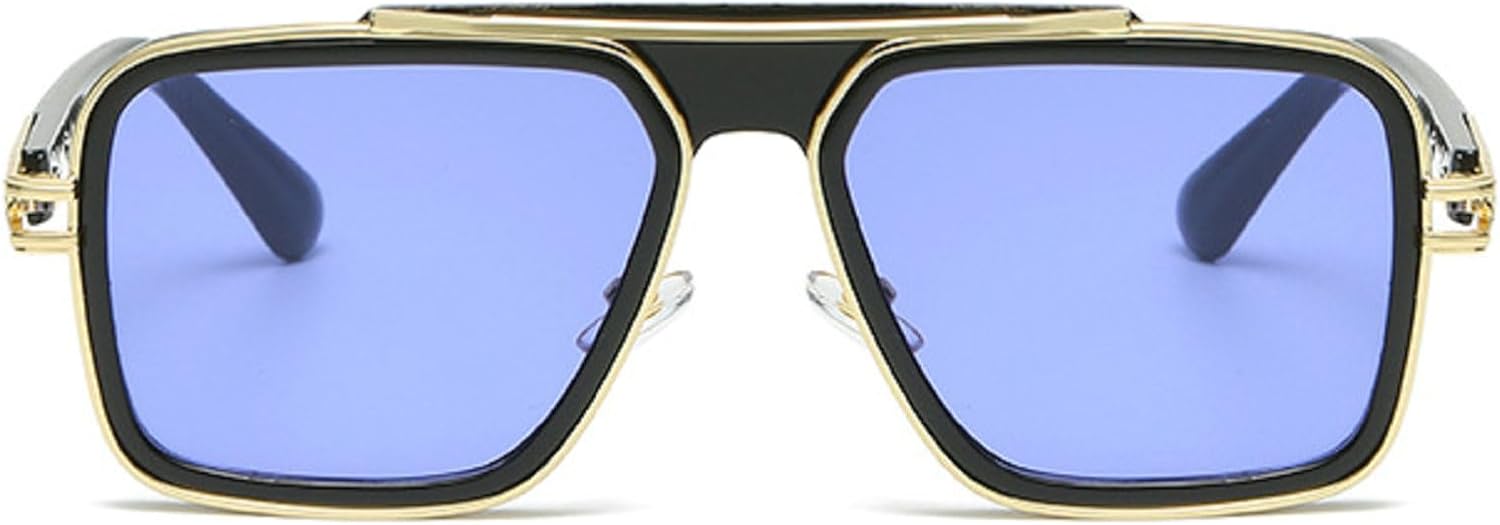 

Солнцезащитные очки для женщин и мужчин, классический дизайн, модные, с защитой от УФ-излучения UV400, квадратная форма, унисекс, металлическая оправа, мужские очки mincl, Blue