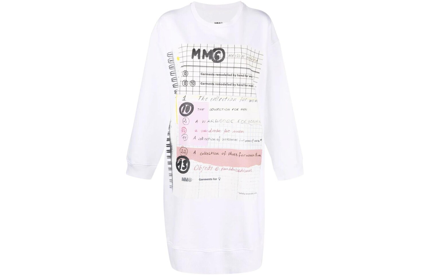 

Платье с длинными рукавами женское белое Mm6 Maison Margiela