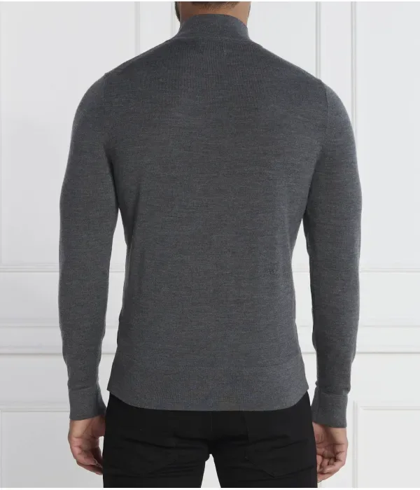 Шерстяная водолазка slim fit Calvin Klein, графитовый — фото 4