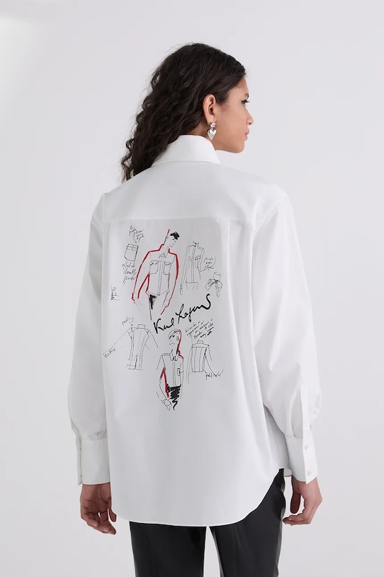 

Хлопковая рубашка Karl Lagerfeld, белый