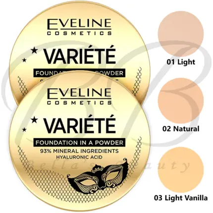 Eveline Variete 93% натуральных ингредиентов, минеральная тональная пудра, 8 г, Eveline Cosmetics — фото 4
