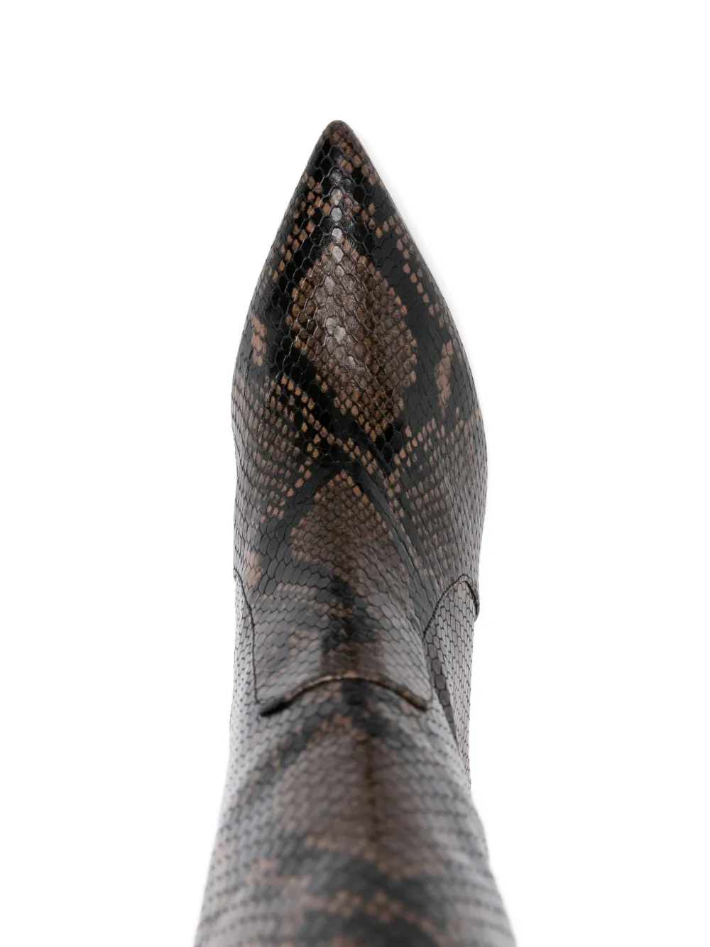 Ботинки на шпильке из телячьей кожи высотой 80 мм Stuart Weitzman, коричневый — фото 4
