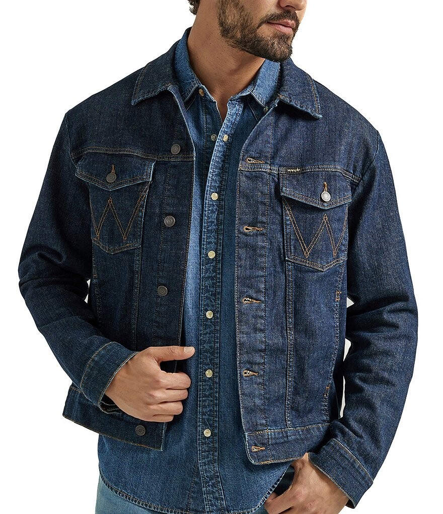 

Джинсовая куртка без подкладки с длинными рукавами Wrangler, синий