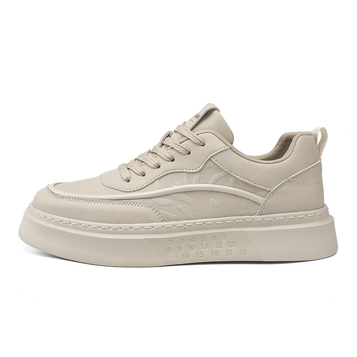 

Mulinsen Мужские низкие скейтерские кеды бежевые, цвет Beige