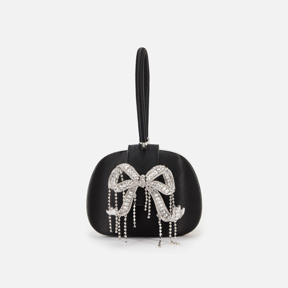 

Сумка Self-Portrait Satin Top Handle Clutch Bag, черный