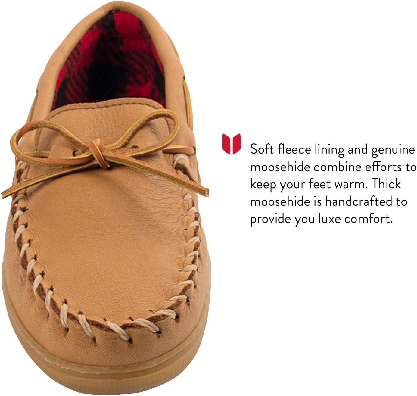 Мокасины Minnetonka для мужчин, из настоящего лося с флисом, Natural Moose — фото 3