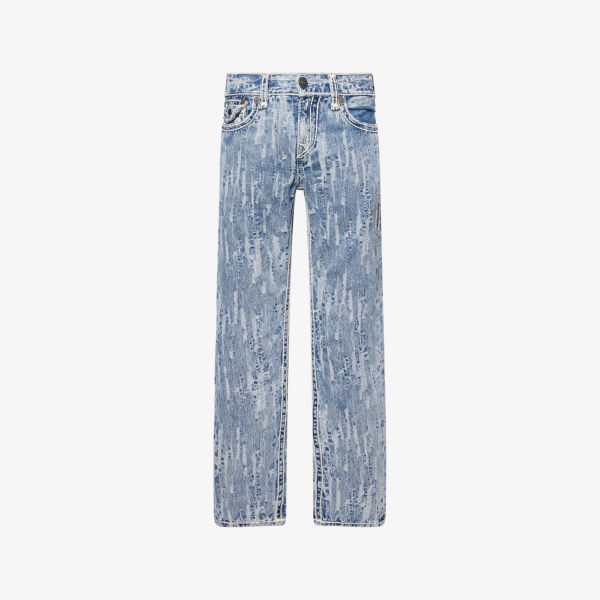 

Потёртые джинсы Ricky прямого кроя True Religion, цвет city lights light wash