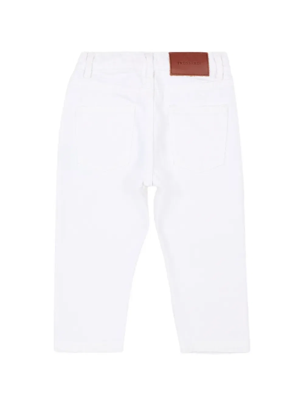 Джинсы из хлопка с нашивкой-логотипом Trussardi Junior, белый — фото 2
