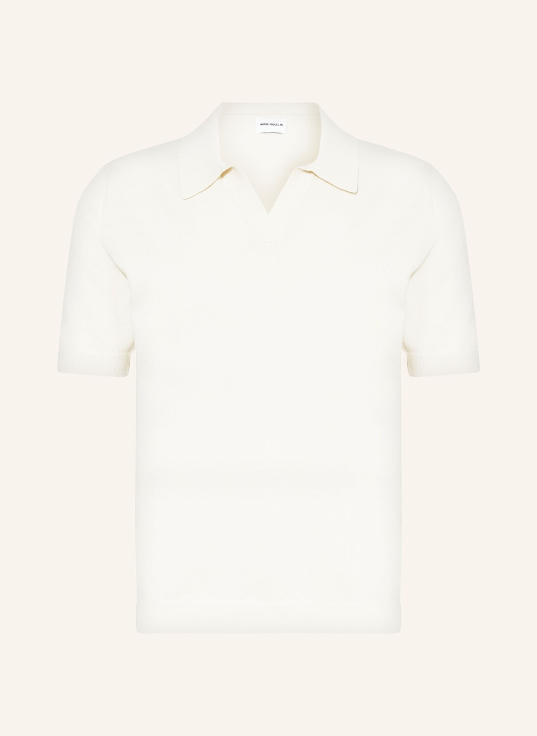 

Вязаная рубашка-поло лейф с льном Norse Projects, экрю