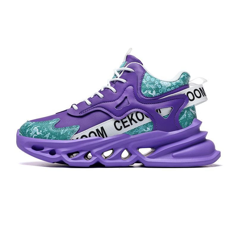 

Противоскользящие и износостойкие теплые кроссовки среднего размера, увеличивающие рост, мужские PNKE, Purple (All-Season)