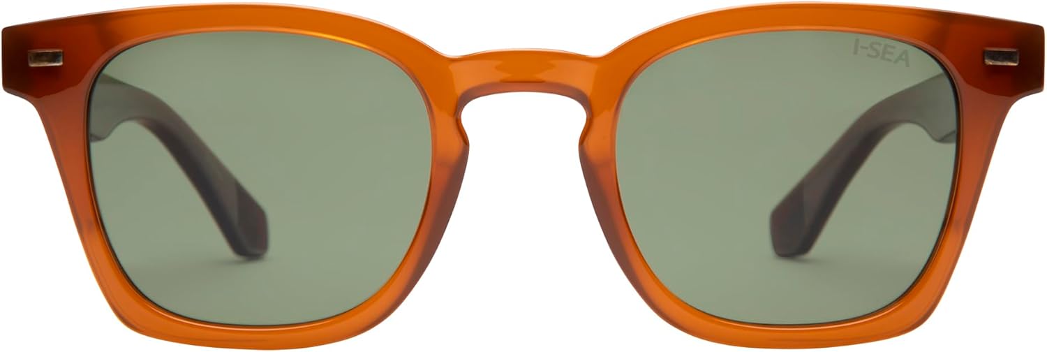 

Солнцезащитные очки-авиаторы I-SEA PALMER, поляризованные линзы, 100% защита от УФ-излучения, квадратная оправа, доступны в нескольких цветах, Orange / Green Polarized Lens